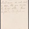 Peter Moore to Jane Porter, autograph letter signed