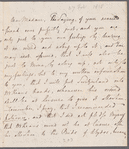 Peter Moore to Jane Porter, autograph letter signed