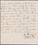 Peter Moore to Jane Porter, autograph letter signed