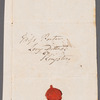Sir Humphry Davy to Miss Porter, autograph letter third preson
