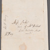 Sir Humphry Davy to Miss Porter, autograph letter third preson