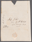 Sir Humphry Davy to Miss Porter, autograph letter third preson
