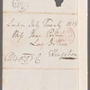 Peter Moore to Jane Porter, autograph letter signed