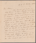 Henry Harris to Jane Porter, autograph letter signed