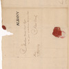 Lansing, Abraham G., addressed to Abraham Yates Junr. Esq., New York