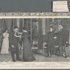 Virginia Kline (as Mrs. Bernick), Holbrook Blinn (as Karsten Bernick), Mrs. Fiske (as Lona Hessel), Gregory Kelly (as Olaf), Sheldon Lewis(as Aune) and Alice John (as Martha Bernick) in the stage production The Pillars of Society at the Lyceum Theatre