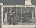 Virginia Kline (as Mrs. Bernick), Holbrook Blinn (as Karsten Bernick), Mrs. Fiske (as Lona Hessel), Gregory Kelly (as Olaf), Sheldon Lewis(as Aune) and Alice John (as Martha Bernick) in the stage production The Pillars of Society at the Lyceum Theatre