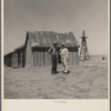 Dr. Cooke, chairman of drought committee, at abandoned farm near Guymon, Oklahoma. President's report