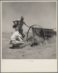 Mr. Page and Colonel Harrington of drought committee at farm near Guymon, Oklahoma