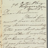 Henry Unwin Addington to Jane Porter, autograph letter signed