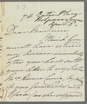 Henry Unwin Addington to Jane Porter, autograph letter signed