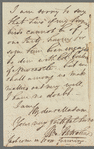 [Antroleus?] to Jane Porter, autograph letter signed