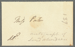 George Hamilton Gordon, Lord Aberdeen to Miss Porter, envelope (empty)