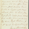 Mary [Arundell?] to Miss Porter, autograph letter signed