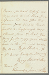 Mary [Arundell?] to Miss Porter, autograph letter signed