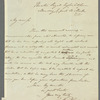 George Bartley to "My dear Sir," autograph letter signed