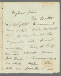 Elizabeth Benger to Miss Porter, autograph letter third person