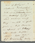 Elizabeth Benger to Miss Porter, autograph letter third person