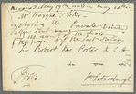 John Brodribb Bergne to Robert Ker Porter, envelope (empty)