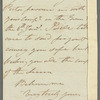 [Cookson?] to Jane Porter, autograph letter signed