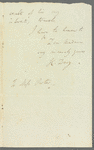 Sir Humphry Davy to Jane Porter, autograph letter signed