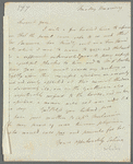Selina Davenport to Jane Porter, autograph letter signed