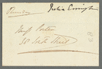 Julia Errington to Jane Porter, envelope (empty)