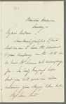 Sir Peter Laurie to Jane Porter, autograph letter signed