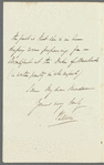 Sir Peter Laurie to Jane Porter, autograph letter signed