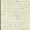 Abraham Hayward to Jane Porter, autograph letter signed