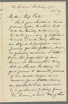 [M. Lynd?] to Miss Porter, autograph letter signed