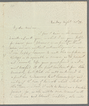 W. W. Porter to Miss Porter, autograph letter signed