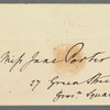 Henry John Temple, Lord Palmerston to Jane Porter, envelope (empty)