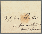 Henry John Temple, Lord Palmerston to Jane Porter, envelope (empty)