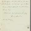 Henry Raikes to Miss Porter, autograph letter signed