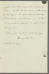 Henry Raikes to Miss Porter, autograph letter signed