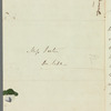 Henry Raikes to Miss Porter, autograph letter signed