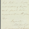 Samuel William Reynolds to Anna Maria Craufurd, Duchess of Newcastle, autograph letter third person