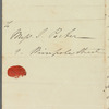Saith Satoore to Jane Porter, autograph letter signed