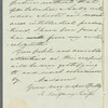 M. Montgomery Sharpe to Jane Porter, autograph letter signed