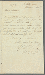 William Shield to Jane Porter, autograph letter signed