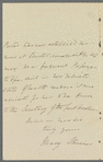 Mary Skinner to unidentified sender, autograph letter signed