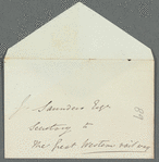 Mary Skinner to J. Saunders, envelope (empty)