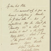 Sir James Emerson Tennent to Jane Porter, autograph letter signed