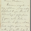 William Waldegrave, Lord Radstock to Jane Porter, autograph letter signed