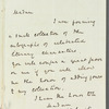 John I. Wilkinson to Jane Porter, autograph letter signed