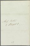 [D. W. -----?] to Miss Porter, autograph letter signed