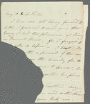 Unidentified sender to Miss Porter, autograph letter (incomplete)