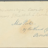 Unidentified sender to Miss Porter, envelope (empty)