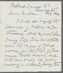 William Ogilvie Porter to "Dear Madam," autograph letter signed